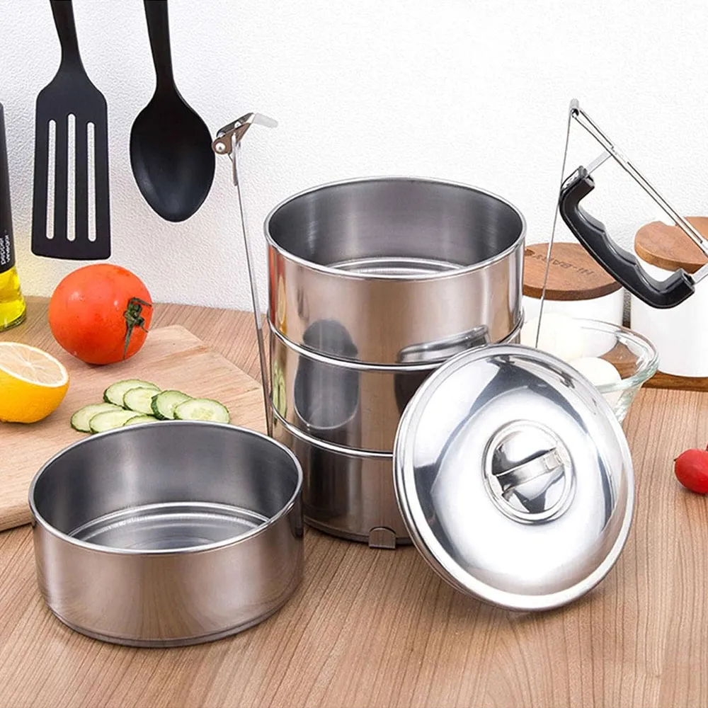 Portable Stainless Steel Lunch Box, Meal Food - 4 Layers - image 2