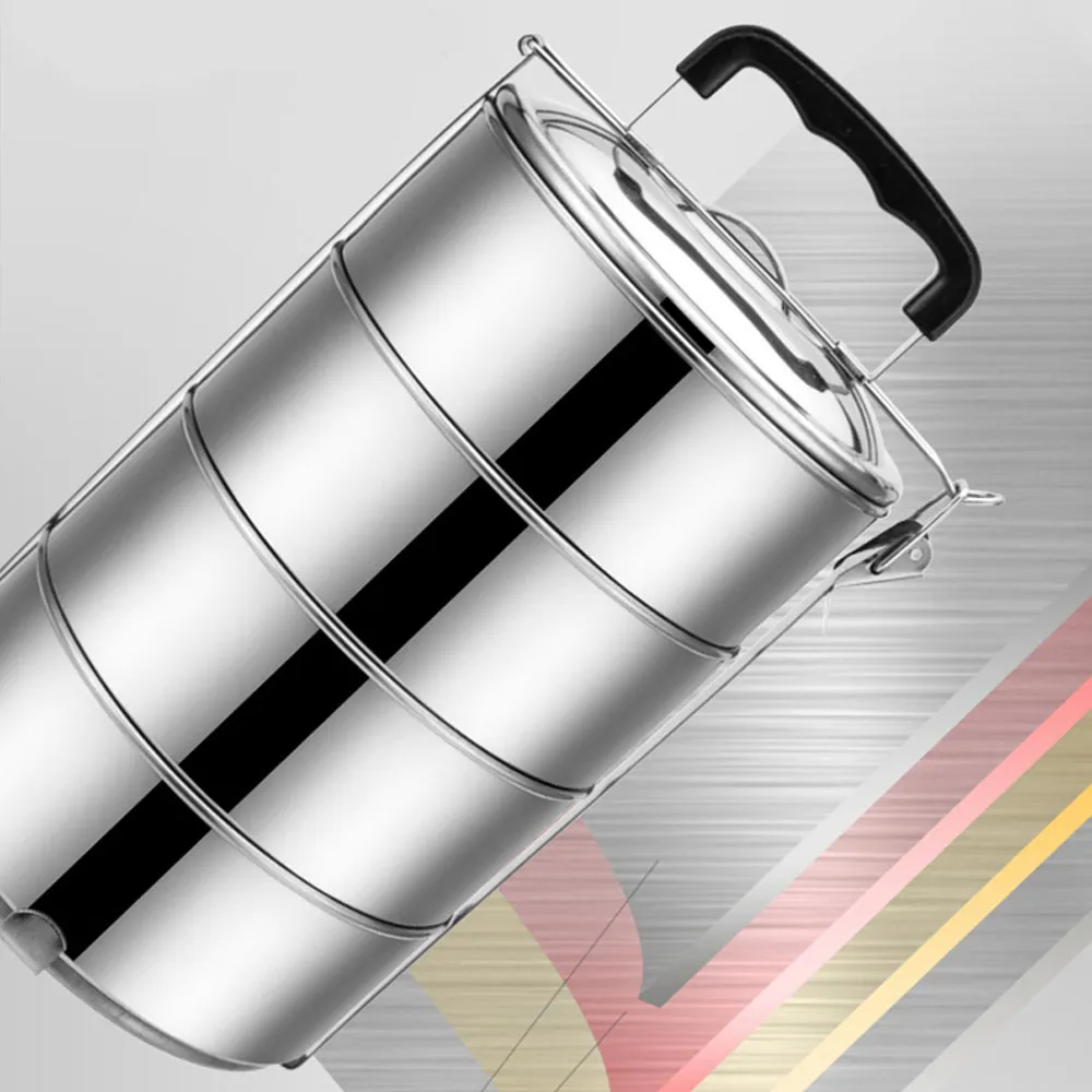 Portable Stainless Steel Lunch Box, Meal Food - 4 Layers - image 3