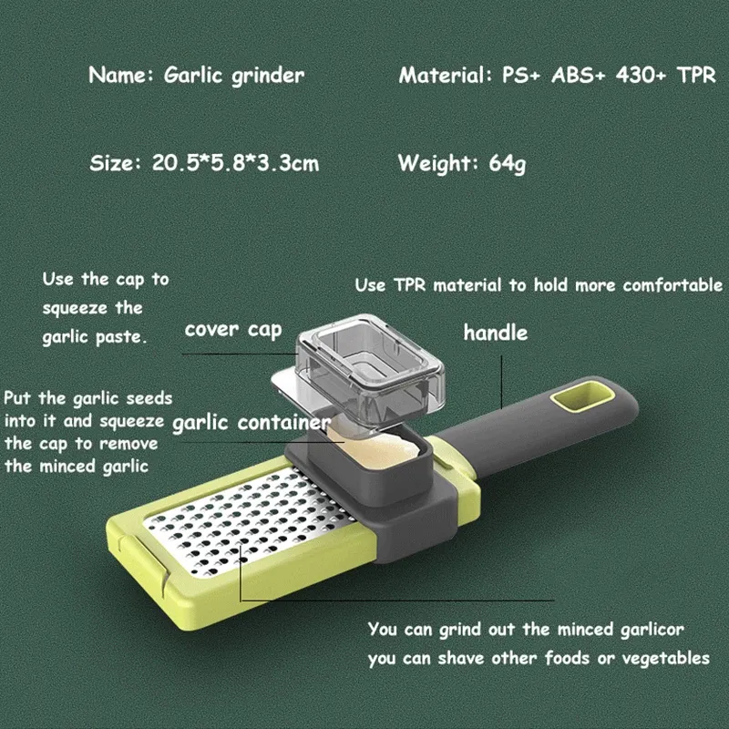 Press Grater, Garlic/Ginger Grinding Grater, Cutting Garlic - image 5