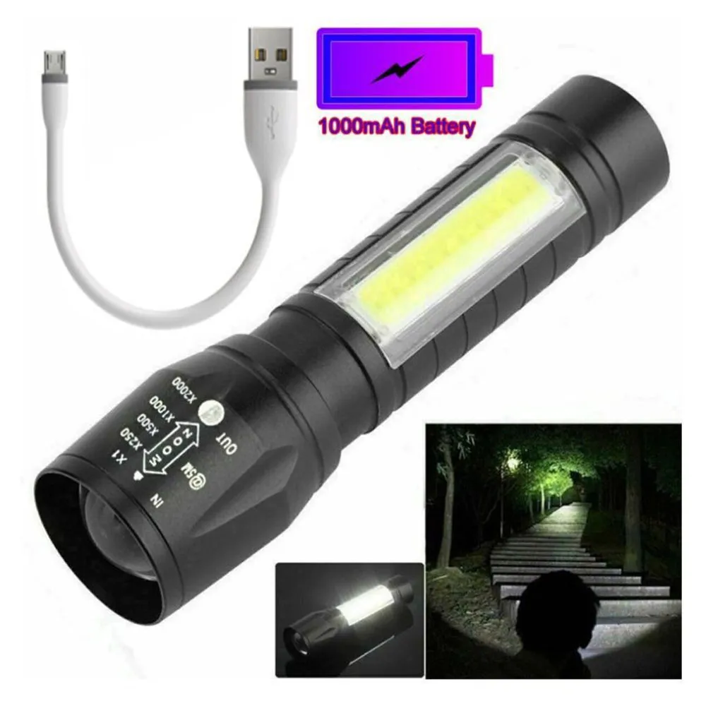 Rechargeable Flashlight Torch Small Sun 500 Meter 4 Mode