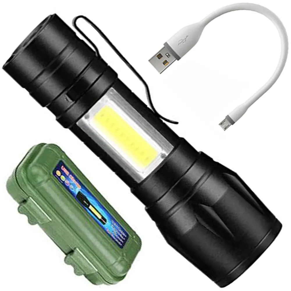 Rechargeable Flashlight Torch Small Sun 500 Meter 4 Mode - image 5