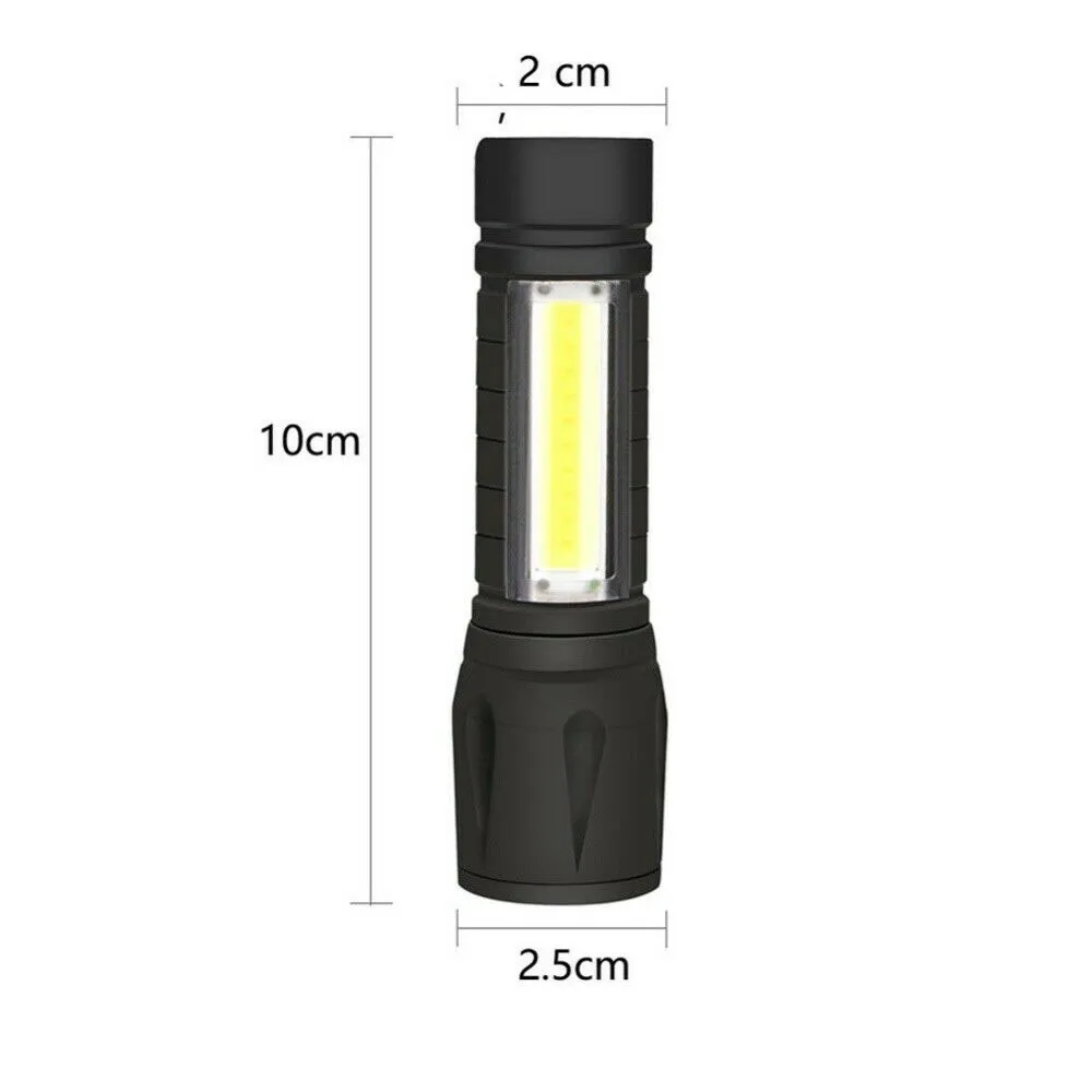 Rechargeable Mini LED Flashlight, USB, High Powerful - Black - image 3