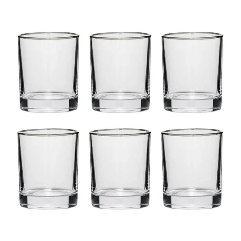 Red Cherry -Twisted Shape Whiskey Glass - 1 Set (6 Glasses)