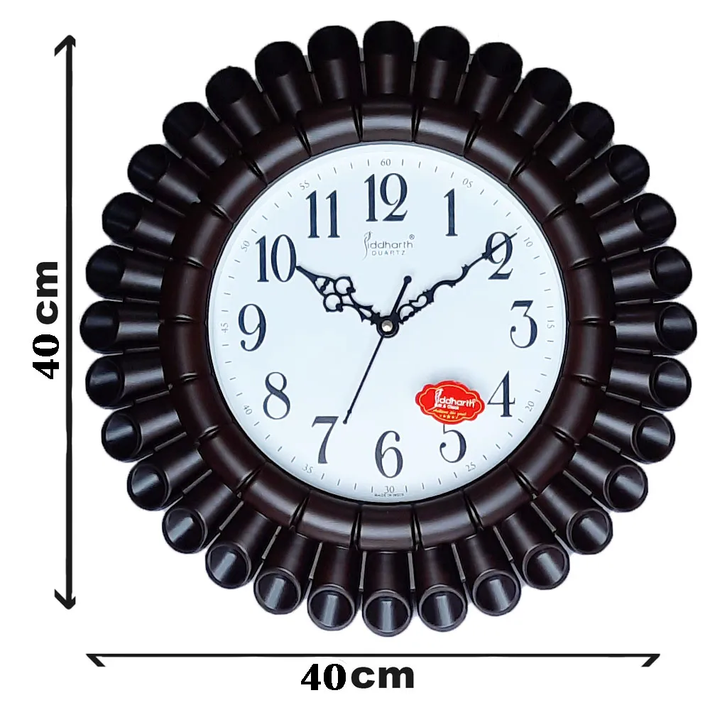 Siddharth QUARTZ Analog 36cm X 36cm Wall Clock - light brown