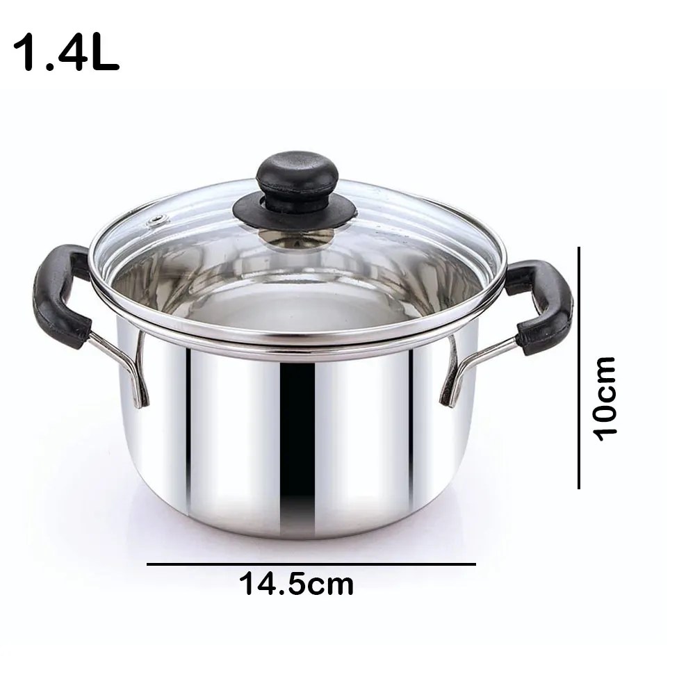 Stainless Steel Cookware Soup Pot with Glass Lid - Silver - image 3