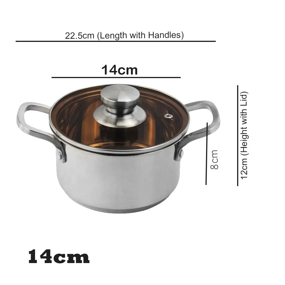 Stainless Steel Thickened Cooking Pot /Soup Pot - 14cm(1ps)