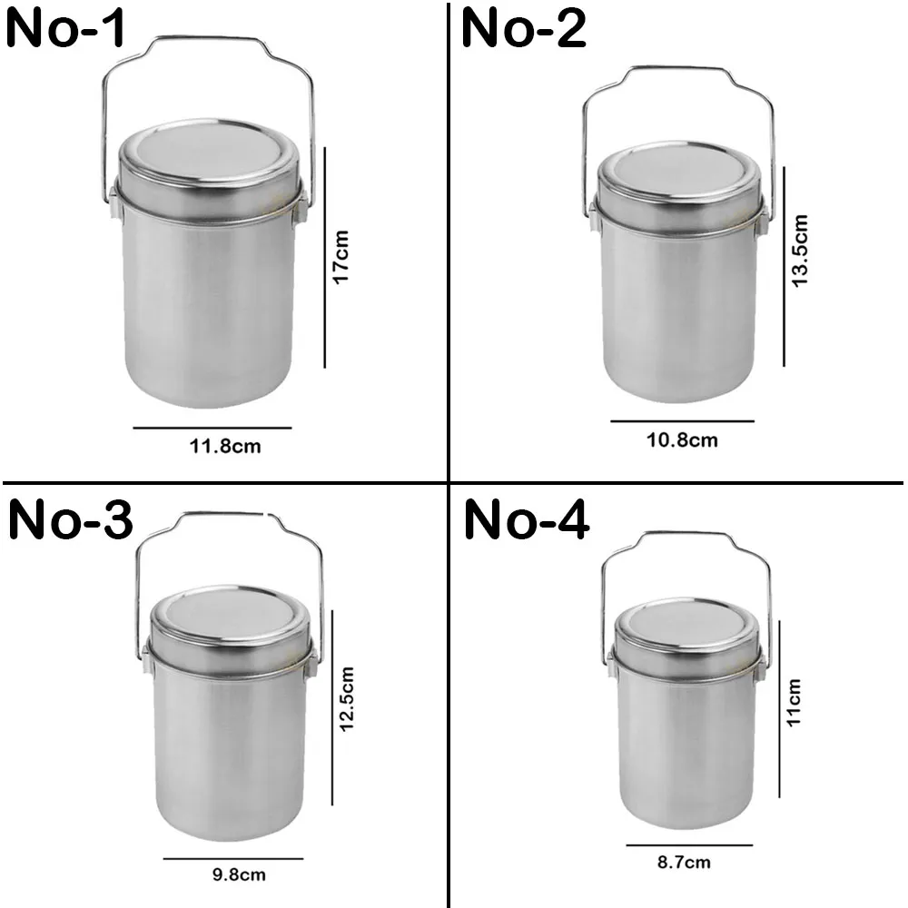 Stainless Steel Tiffin Carrier Lunch Box-1pc/4pcs - 4Pcs Set