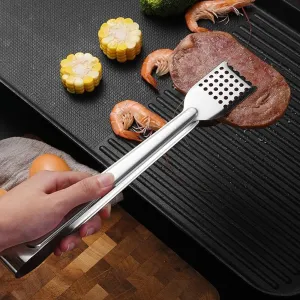 11 Inches-Stainless Steel BBQ Food Tongs Bread Clip - 1 pc