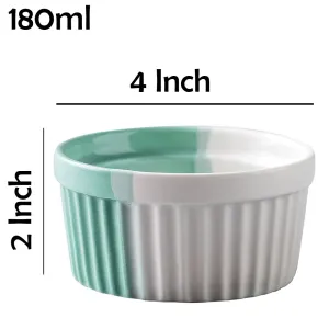 6 Pcs Ceramic Baking Oven Bowl For Muffins Cupcake - 4 Inch