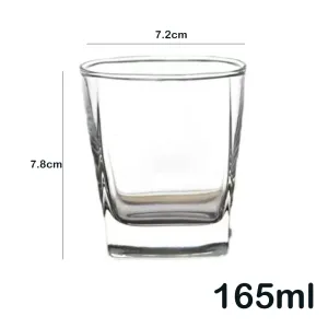 6 Pcs Set-Crystal Clear Whiskey Glasses - 165ml 6 Glasses