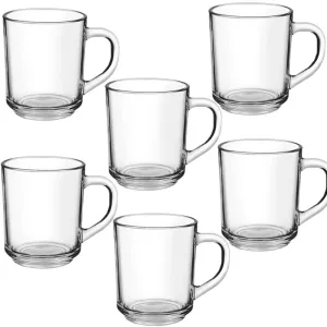 6 Pcs Transparent Tea Cup Set, Glass Mug 160ml - 6Pcs Set