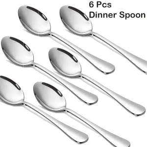 6/12 Pieces Stainless Steel Dinner - 6Pcs Dinner spoons