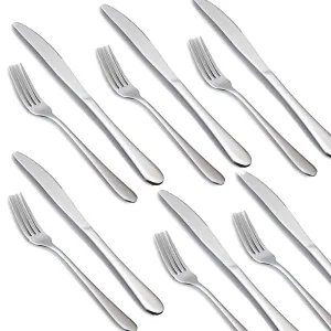 6/12 Pieces Stainless Steel Dinner Table Fork - 6Fork/6Knife