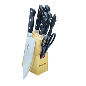 8 Pcs Set-Kitchen Knife Set with Wooden Knife Holder, 5