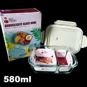 Borosilicate Glass Food Storage Bowl - 580ml Rectangle