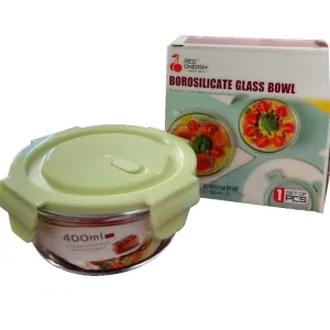 Borosilicate Glass Food Storage Bowl Airtight - 400ml (1Pcs)