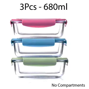 Borosilicate Glass Food Storage Bowl Oven And - 680ml3Pcs