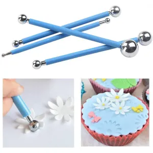 Cake Decorating Molding Metal Ball 4 Pcs Set, Icing - Blue