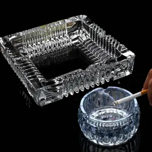 Crystal Ashtray, Transparent Classic - 1 Small/1Large