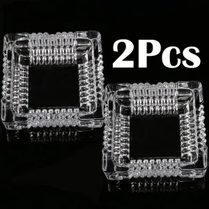 Crystal Ashtray, Transparent Classic - Large Square (2Pcs)