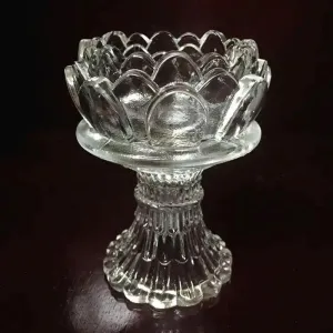 Crystal Glass Candle Holder Buddhist Lamp Household - 1 pc