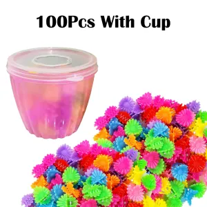 Girls Mini Hair Clips Colorful Flower - 100Pcs, free size