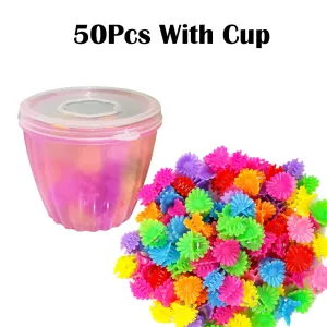 Girls Mini Hair Clips Colorful Flower - 50Pcs, free size