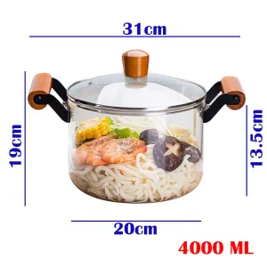 Heat-Resistant Glass Stovetop Pot, Glass - 4 liters (1POT)