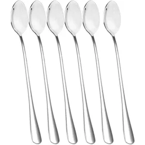 Long Handle Spoon Set, Ice Cream Spoon for Tall - 6 Spoons