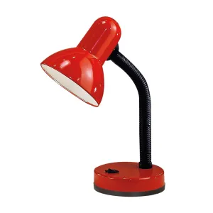 Metal Desk Lamp 360°Flexible Hose Neck Reading Lamp - Red