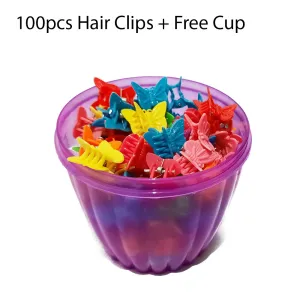 Mini Butterfly Hair Clips With Free - 100Pcs, 1 2yrs
