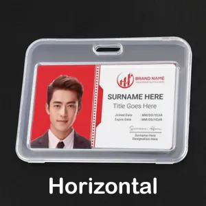 Office ID Card Holder Double Side Case - Horizontal 1ps