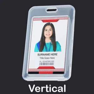 Office ID Card Holder Double Side Case - Vertical 1ps