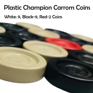 Plastic/Wooden Champion Carrom Coins Set - Plastic Coins