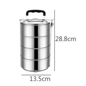 Portable Stainless Steel Lunch Box, Meal Food - 4 Layers