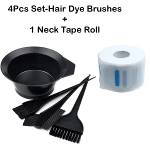 Set of 4 Hair Dye Brushes/Disposable - 4Pcs Set/Neck Tape