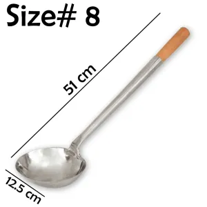 Stainless Steel Fried Rice Spoon With Wooden - Size# 8