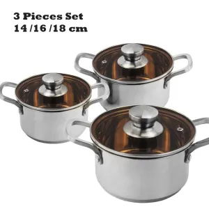 Stainless Steel Thickened Cooking Pot - 14/16/18cm(3pcs)