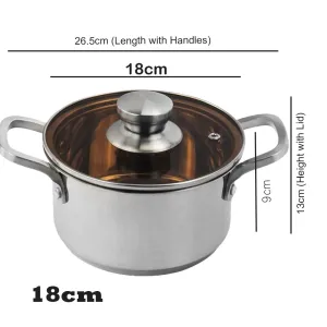 Stainless Steel Thickened Cooking Pot /Soup Pot - 18cm (1ps)