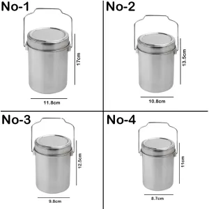 Stainless Steel Tiffin Carrier Lunch Box-1pc/4pcs - 4Pcs Set