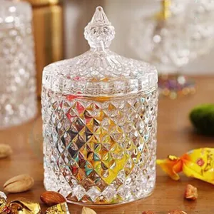 Sugar Pot With Lid Small Glass Trinket Jar (1/2 - 1 pc