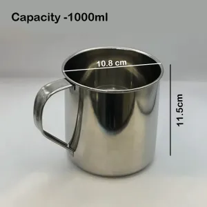 Tea Making Jug, Heavy Stainless Steel Mug 1pc - 1000ml