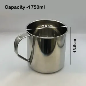 Tea Making Jug, Heavy Stainless Steel Mug 1pc - 1750ml