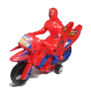 Toy Motorcycle - Pull Back Toy Spiderman Bike (Red - Red