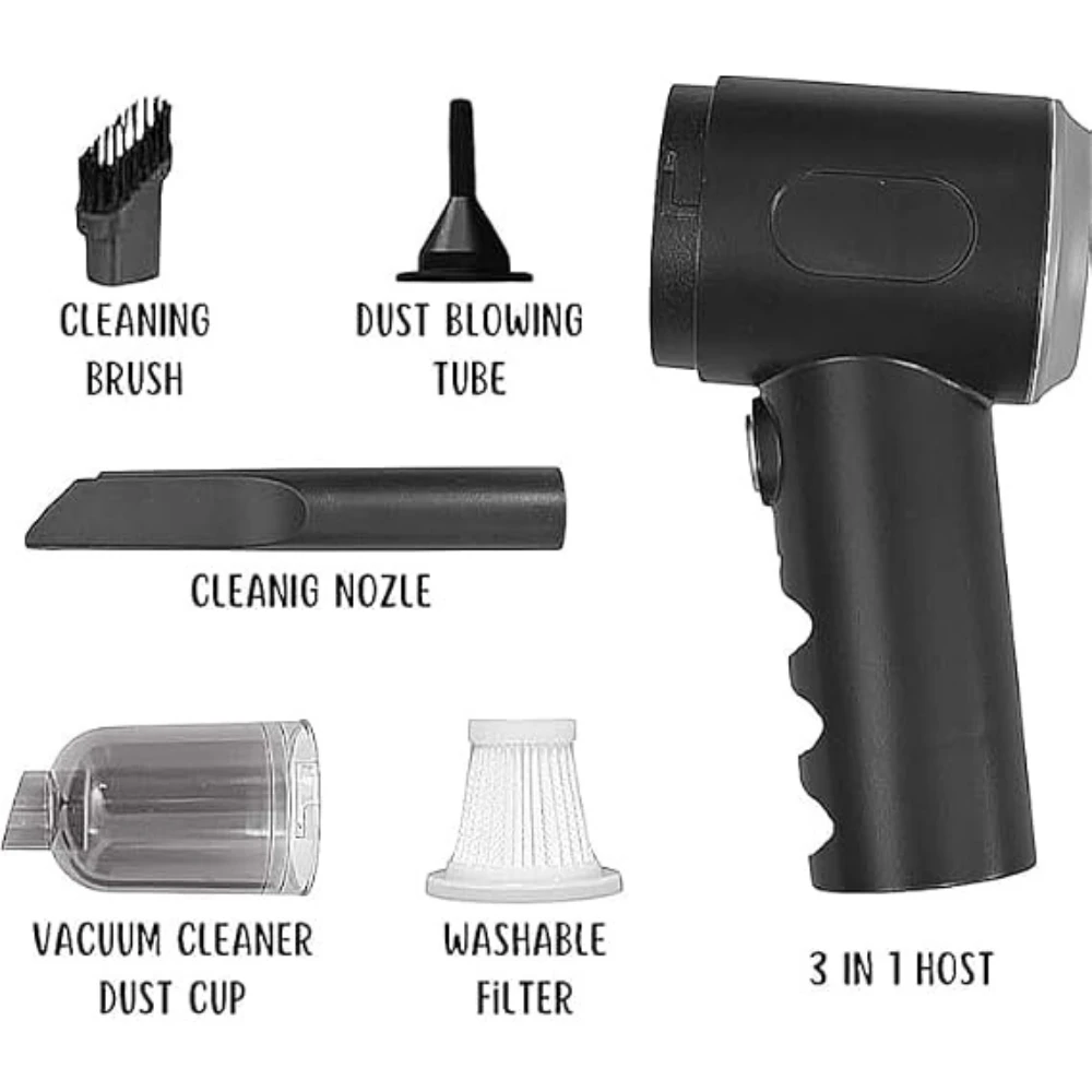 3 in 1 Mini Car Vacuum Cleaner High Suction - image 2