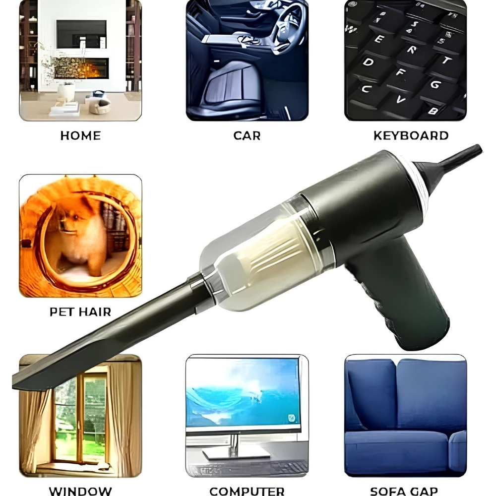 3 in 1 Mini Car Vacuum Cleaner High Suction Portable - image 3