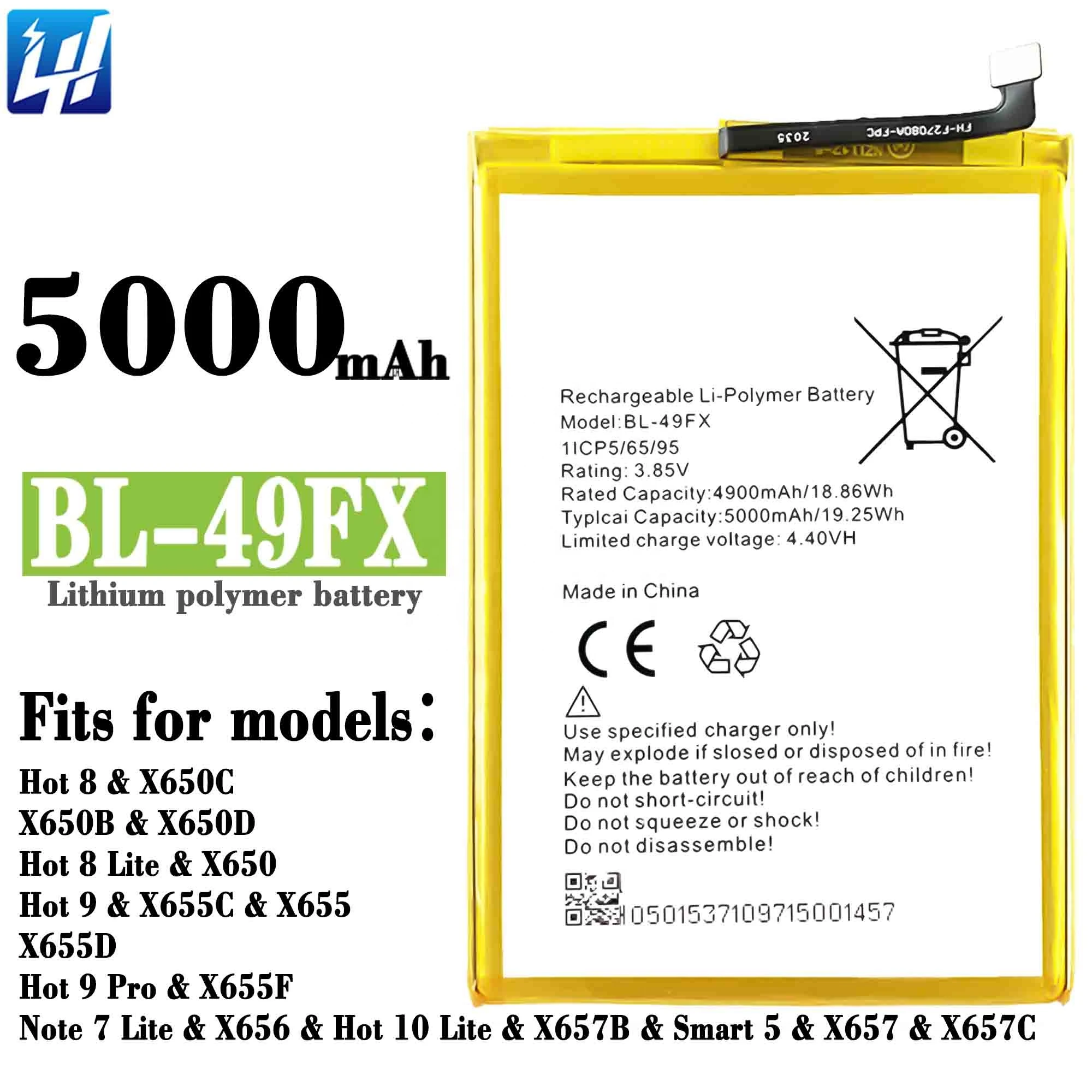 49FX Battery For Infinix Hot 8 / Hot 9 Pro / Note 7 lite