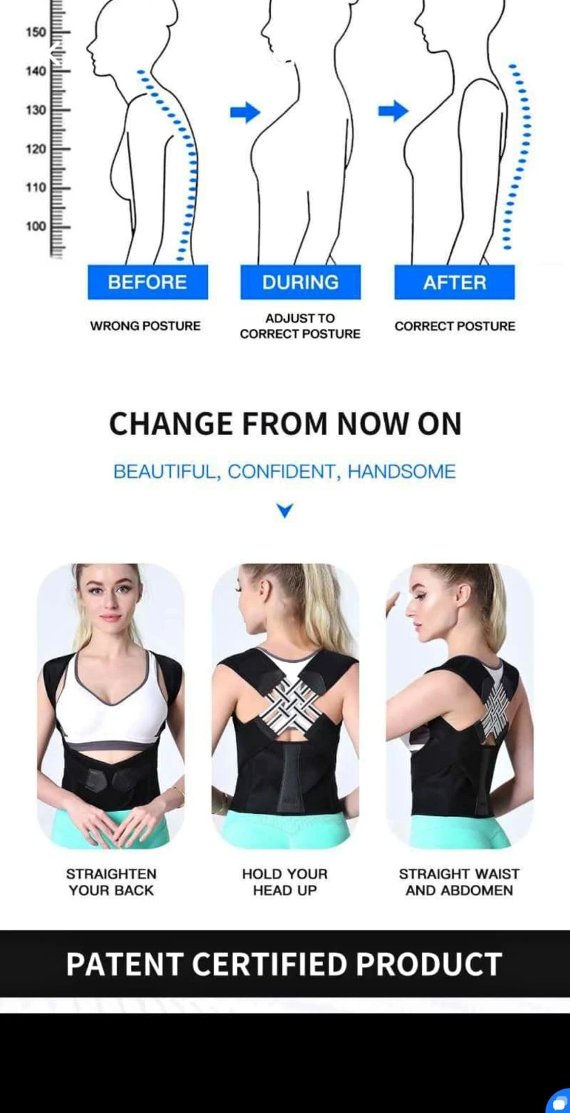 Adjustable Posture Corrector Back Support Belt - image 2