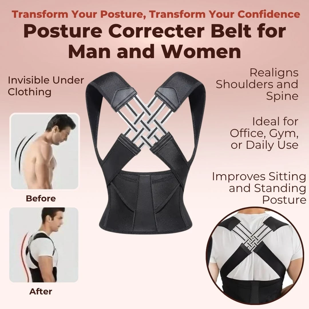 Adjustable Posture Corrector Back Support Belt - image 3