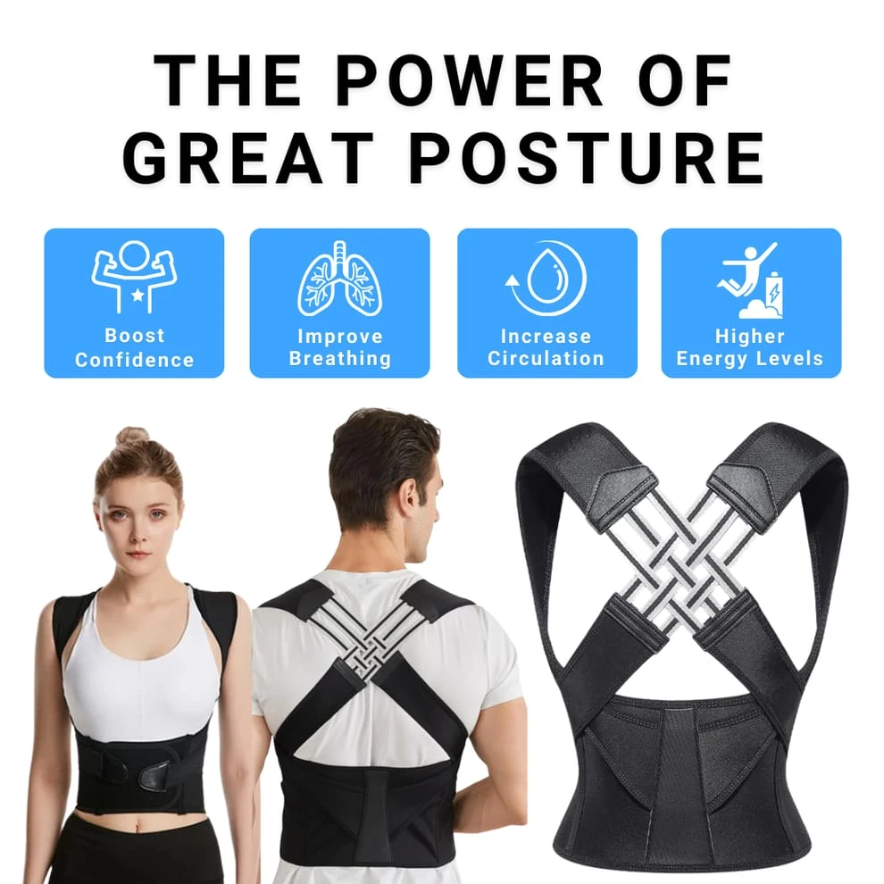Adjustable Posture Corrector Back Support Belt - image 8